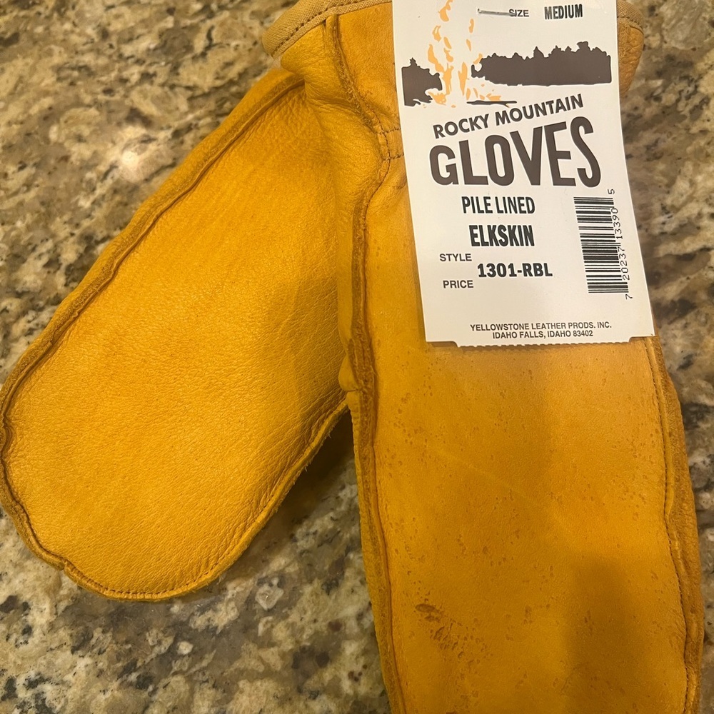 COPY - Yellowstone Leather Brand elk skin, leather work gloves, size medium.